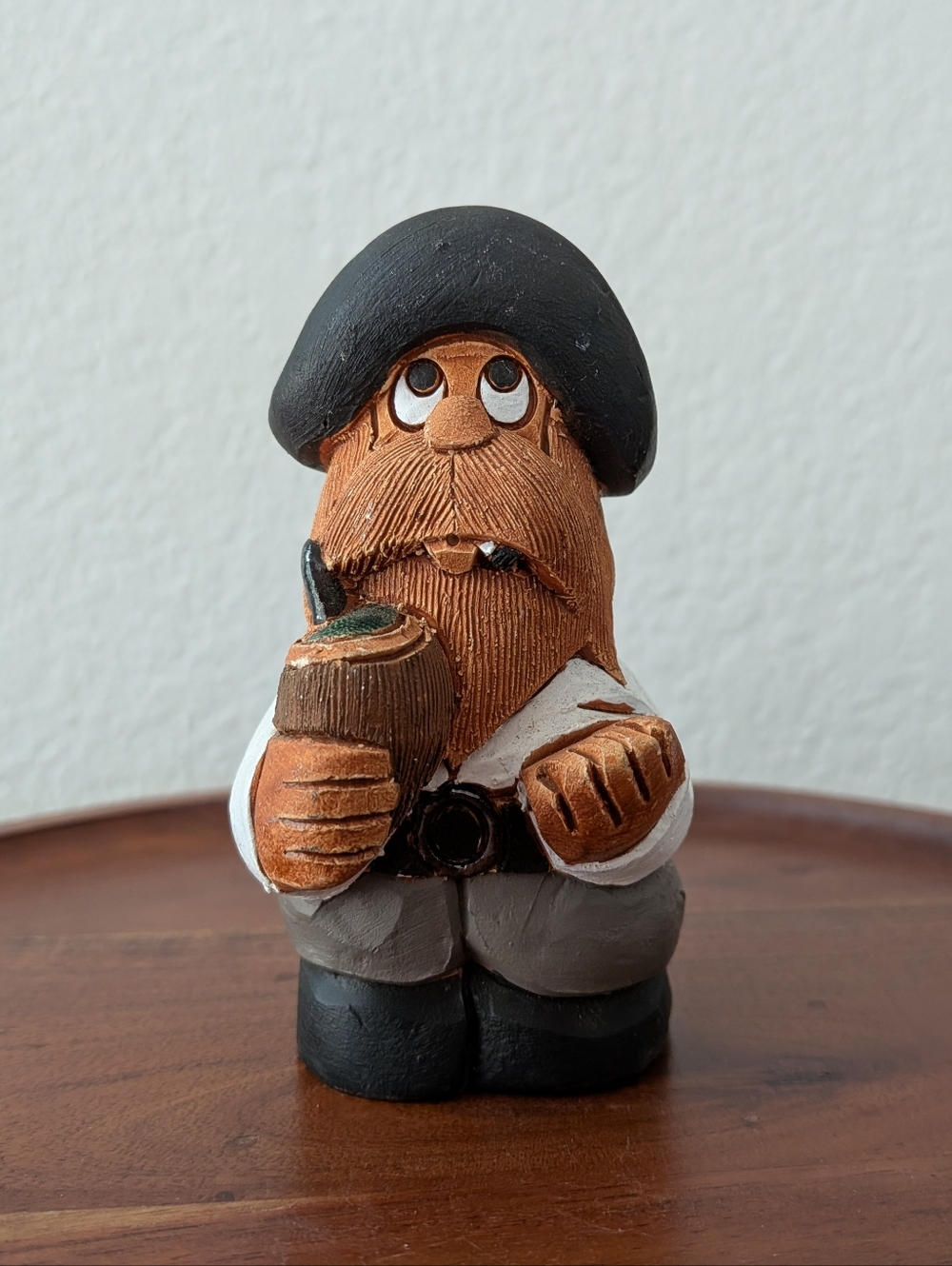 RARE Artesania Rinconada Clay Pottery Vaquero Cowboy Figurine 4" Signed